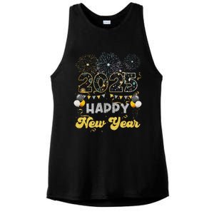 Happy New Year Party 2025 Ballon Family Matching Ladies PosiCharge Tri-Blend Wicking Tank