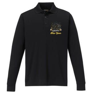 Happy New Year Party 2025 Ballon Family Matching Performance Long Sleeve Polo