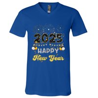 Happy New Year Party 2025 Ballon Family Matching V-Neck T-Shirt