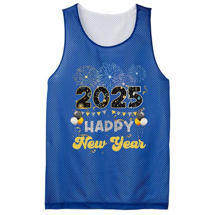 Happy New Year Party 2025 Ballon Family Matching Mesh Reversible Basketball Jersey Tank