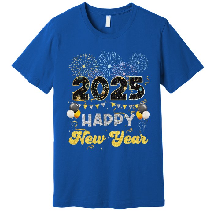 Happy New Year Party 2025 Ballon Family Matching Premium T-Shirt