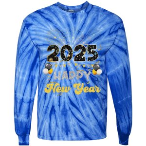 Happy New Year Party 2025 Ballon Family Matching Tie-Dye Long Sleeve Shirt