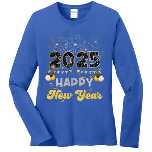 Happy New Year Party 2025 Ballon Family Matching Ladies Long Sleeve Shirt