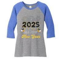 Happy New Year Party 2025 Ballon Family Matching Women's Tri-Blend 3/4-Sleeve Raglan Shirt