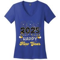 Happy New Year Party 2025 Ballon Family Matching Women's V-Neck T-Shirt