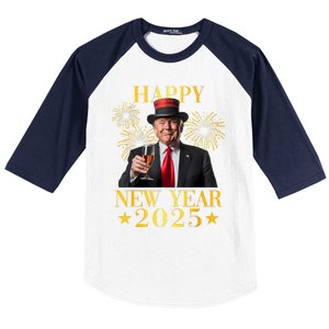 Happy New Year 2025 Funny Trump New Year New America Baseball Sleeve Shirt