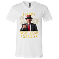 Happy New Year 2025 Funny Trump New Year New America V-Neck T-Shirt