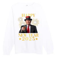 Happy New Year 2025 Funny Trump New Year New America Premium Crewneck Sweatshirt