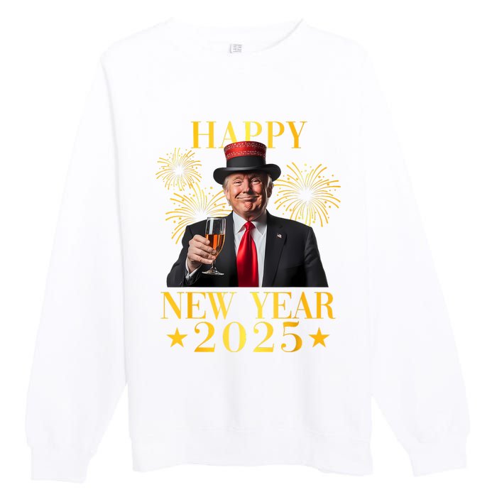 Happy New Year 2025 Funny Trump New Year New America Premium Crewneck Sweatshirt