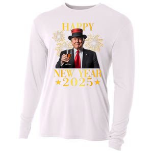 Happy New Year 2025 Funny Trump New Year New America Cooling Performance Long Sleeve Crew