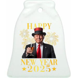 Happy New Year 2025 Funny Trump New Year New America Ceramic Bell Ornament