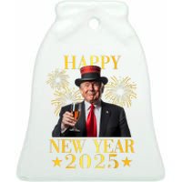 Happy New Year 2025 Funny Trump New Year New America Ceramic Bell Ornament