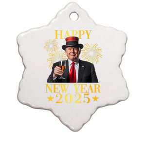 Happy New Year 2025 Funny Trump New Year New America Ceramic Star Ornament