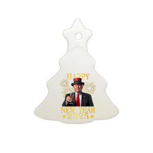 Happy New Year 2025 Funny Trump New Year New America Ceramic Tree Ornament