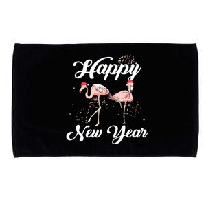 Happy New Year Outfit Gift For Flamingo Lover New Years Day Microfiber Hand Towel