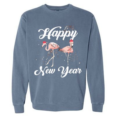 Happy New Year Outfit Gift For Flamingo Lover New Years Day Garment-Dyed Sweatshirt