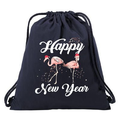 Happy New Year Outfit Gift For Flamingo Lover New Years Day Drawstring Bag