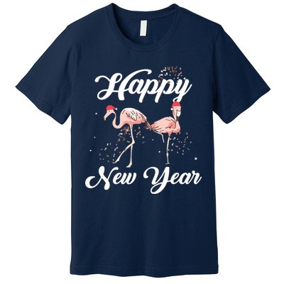 Happy New Year Outfit Gift For Flamingo Lover New Years Day Premium T-Shirt