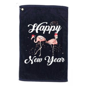 Happy New Year Outfit Gift For Flamingo Lover New Years Day Platinum Collection Golf Towel