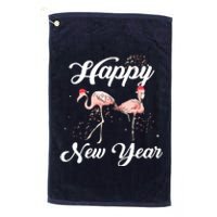 Happy New Year Outfit Gift For Flamingo Lover New Years Day Platinum Collection Golf Towel