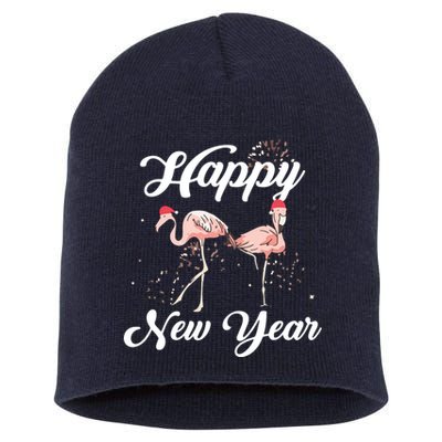 Happy New Year Outfit Gift For Flamingo Lover New Years Day Short Acrylic Beanie