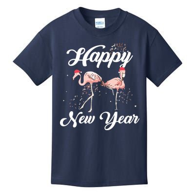 Happy New Year Outfit Gift For Flamingo Lover New Years Day Kids T-Shirt