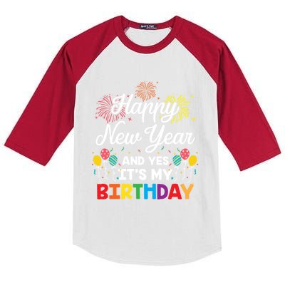 Happy New Year And Yes Its My Birthday His And Her Gift Idea Gift Kids Colorblock Raglan Jersey