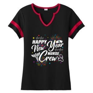 Happy New Year Nurse Crew Fireworks New Years Eve Party 2025 Gift Ladies Halftime Notch Neck Tee