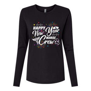 Happy New Year Nurse Crew Fireworks New Years Eve Party 2025 Gift Womens Cotton Relaxed Long Sleeve T-Shirt