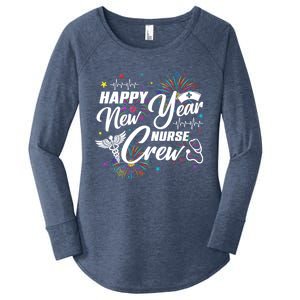 Happy New Year Nurse Crew Fireworks New Years Eve Party 2025 Gift Women's Perfect Tri Tunic Long Sleeve Shirt