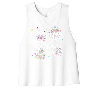 Happy New Year Nurse Crew Fireworks New Years Eve Party 2025 Gift Women's Racerback Cropped Tank