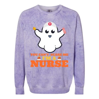 Halloween Nurse You CanT Scare Me IM A Nurse Cool Gift Colorblast Crewneck Sweatshirt