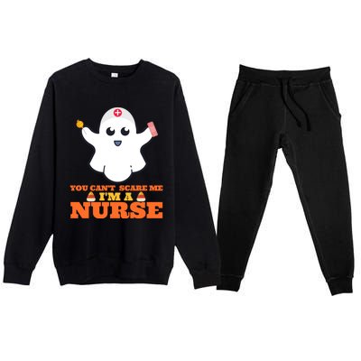 Halloween Nurse You CanT Scare Me IM A Nurse Cool Gift Premium Crewneck Sweatsuit Set