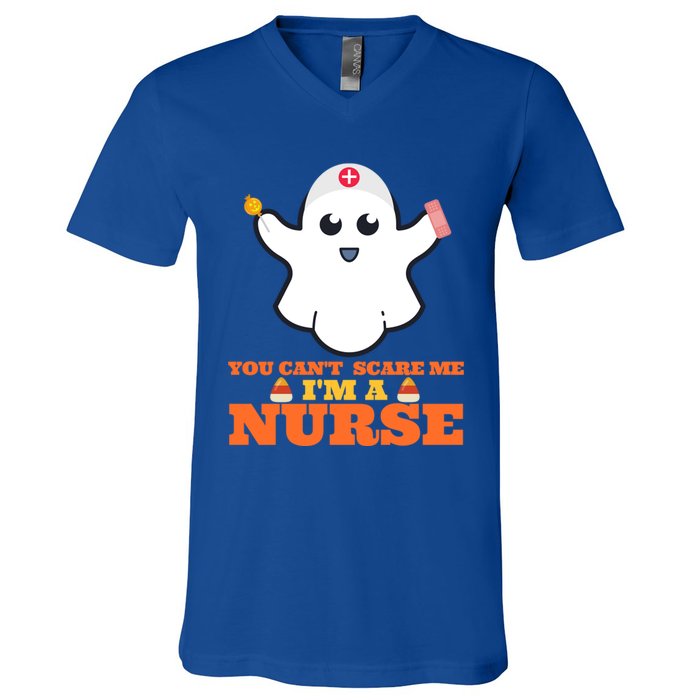 Halloween Nurse You CanT Scare Me IM A Nurse Cool Gift V-Neck T-Shirt