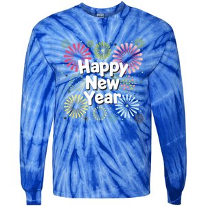 Happy New Year Party Fireworks Years Eve Cute Gift Tie-Dye Long Sleeve Shirt