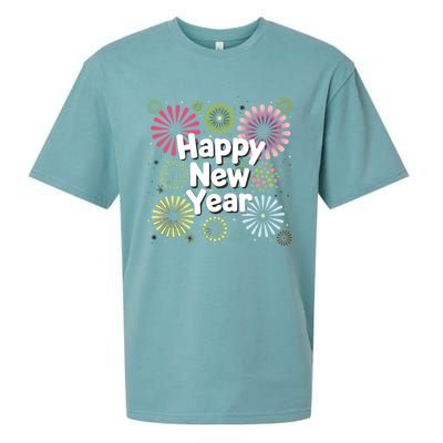 Happy New Year Party Fireworks Years Eve Cute Gift Sueded Cloud Jersey T-Shirt