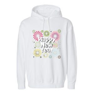 Happy New Year Party Fireworks Years Eve Cute Gift Garment-Dyed Fleece Hoodie