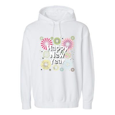 Happy New Year Party Fireworks Years Eve Cute Gift Garment-Dyed Fleece Hoodie