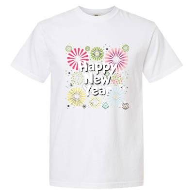 Happy New Year Party Fireworks Years Eve Cute Gift Garment-Dyed Heavyweight T-Shirt