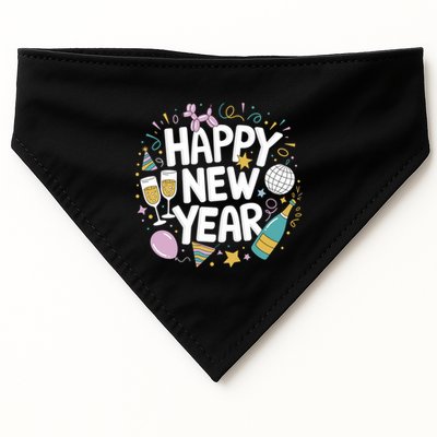 Happy New Year Party Wine Champagne Years Eve Cute Gift USA-Made Doggie Bandana
