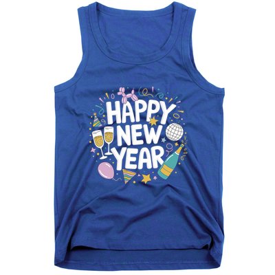 Happy New Year Party Wine Champagne Years Eve Cute Gift Tank Top
