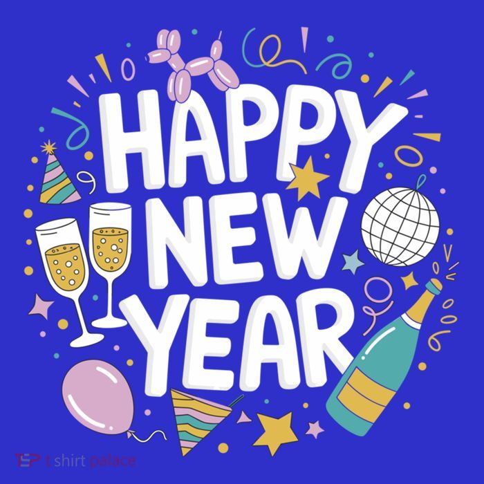 Happy New Year Party Wine Champagne Years Eve Cute Gift Kids T-Shirt