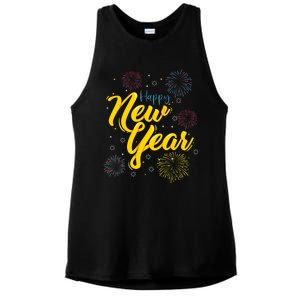 Happy New Year Eve Gift Ladies PosiCharge Tri-Blend Wicking Tank