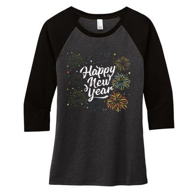 Happy New Year Party Funny New Year's Eve Women's Tri-Blend 3/4-Sleeve Raglan Shirt