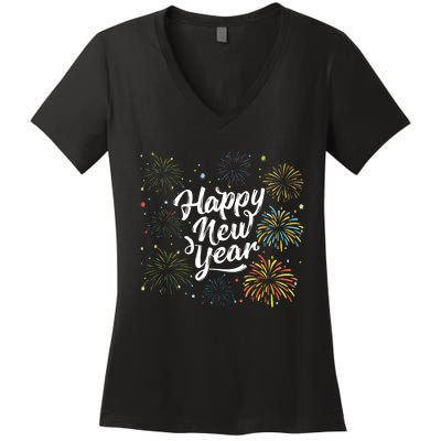 Happy New Year Party Funny New Year's Eve Women's V-Neck T-Shirt