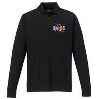 Happy New Year 2025 Party Family Matching Performance Long Sleeve Polo