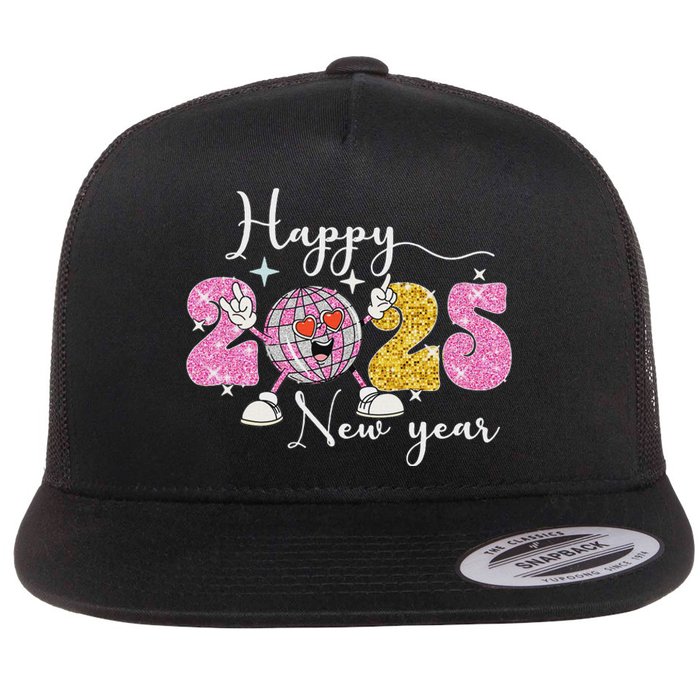 Happy New Year 2025 Party Family Matching Flat Bill Trucker Hat