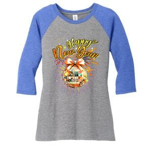 Happy New Year Retro Groovy Disco New Years Eve Fireworks Great Gift Women's Tri-Blend 3/4-Sleeve Raglan Shirt