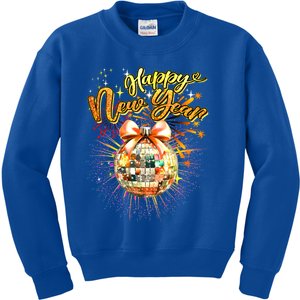 Happy New Year Retro Groovy Disco New Years Eve Fireworks Great Gift Kids Sweatshirt