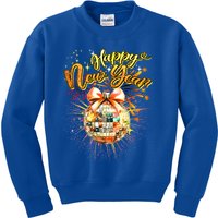 Happy New Year Retro Groovy Disco New Years Eve Fireworks Great Gift Kids Sweatshirt